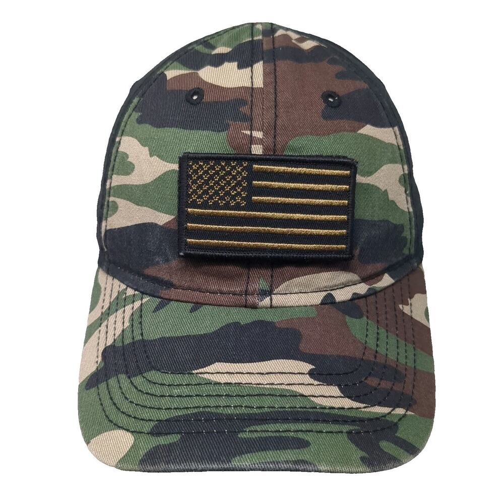 Dri-Duck Baseball Cap Black Camo One Size American Flag Ford Logo Cotton Hat